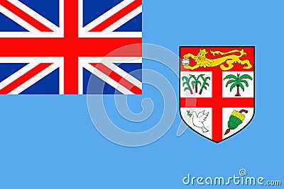 Fiji Flag Vector Flat Icon Stock Photo