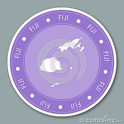 Fiji label flat sticker design. Vector Illustration