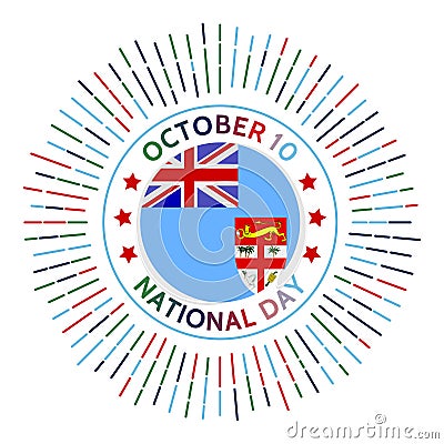 Fiji national day badge. Vector Illustration