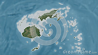 Fiji outlined. Pale Stock Photo