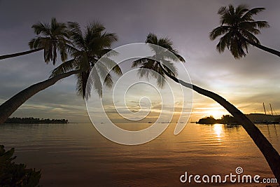 Fiji - Tropical Sunset - South Pacific Stock Photo