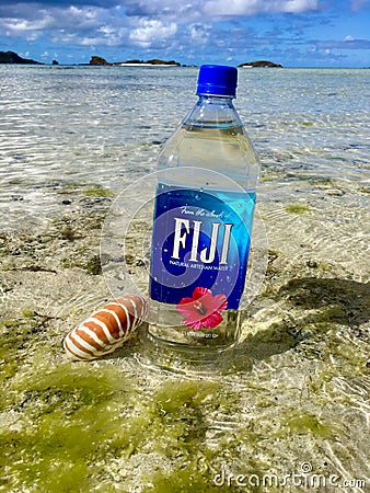 Fiji Water is a natural artesian water from Viti Levu, Fiji Editorial Stock Photo