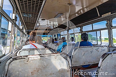 Fijian people travel by bus Editorial Stock Photo