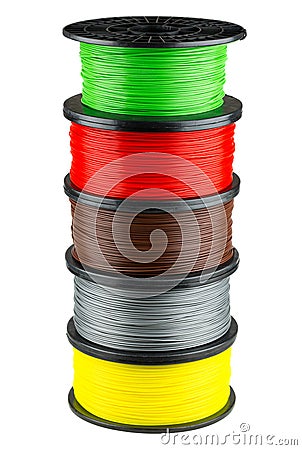 Filament coils for 3d print Stock Photo