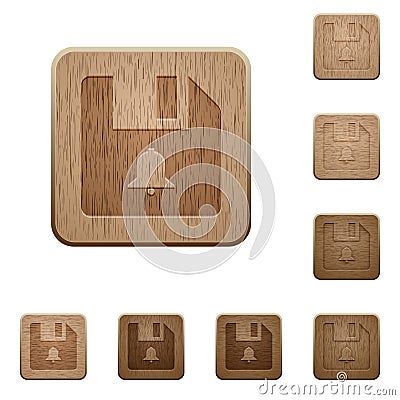 File alerts wooden buttons Stock Photo