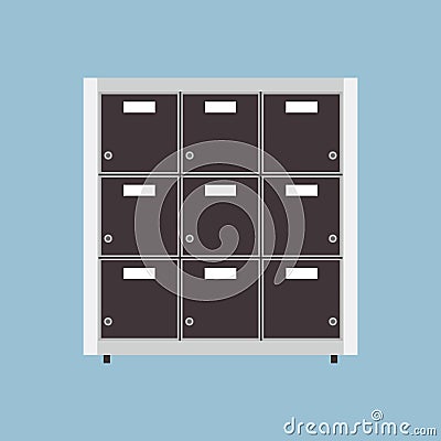 File archive vector icon business document folder data. Isolated storage office. Organize binder catalog cabinet tray Vector Illustration