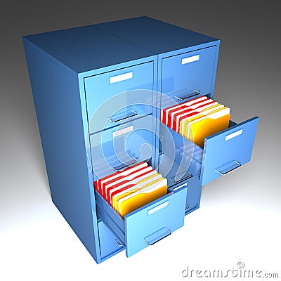 File cabinet 3d Stock Photo