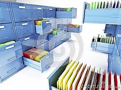 File cabinet 3d Stock Photo