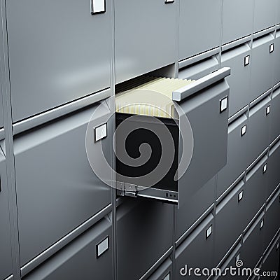 File cabinet with documents Stock Photo
