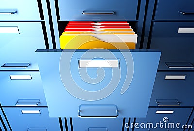 File cabinet and folder Stock Photo