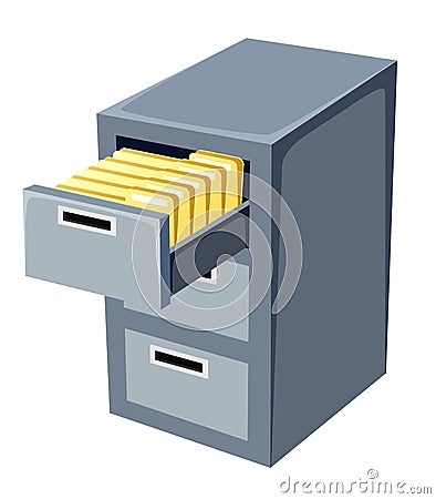 File cabinet with an open Vector Illustration