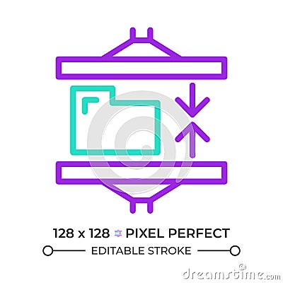 File compression two color line icon Vector Illustration
