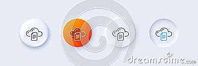 File data storage line icon. Cloud computing sign. Line icons. Vector Stock Photo