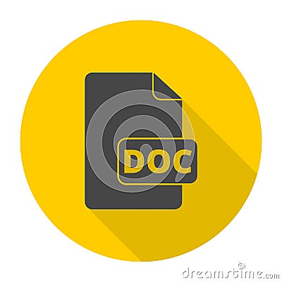 File Doc icon with long shadow Vector Illustration