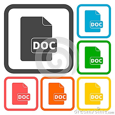File Doc icons set Vector Illustration