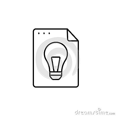 File, document, light bulb icon. Simple line, outline vector of icons for ui and ux, website or mobile application Stock Photo