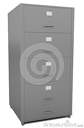 File Drawer isolated on white Cartoon Illustration