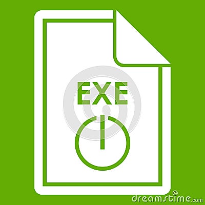 File EXE icon green Vector Illustration