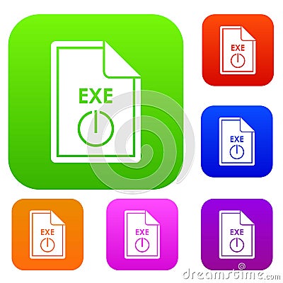 File EXE set collection Vector Illustration
