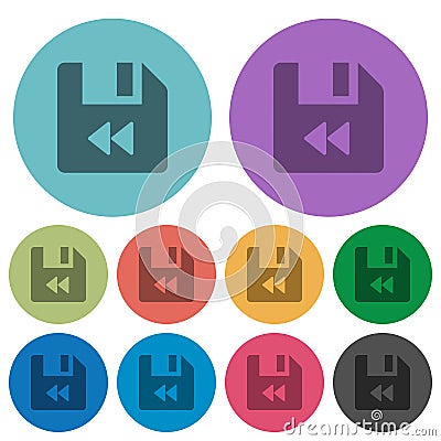 File fast backward color darker flat icons Stock Photo