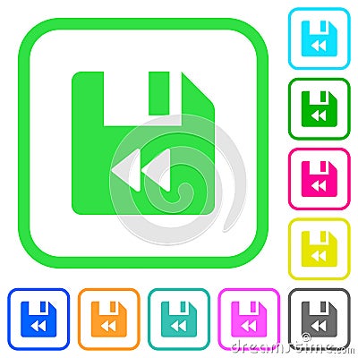 File fast backward vivid colored flat icons Stock Photo