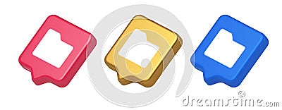 File folder archive directory button cyberspace digital document storage organizing 3d speech bubble icon Vector Illustration
