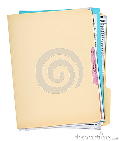 File Folder with Documents Stock Photo