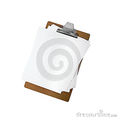 File folder with empty white papers Stock Photo