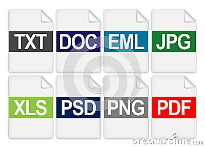 File Folder Extension Icons Editorial Stock Photo