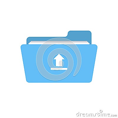File folder internet sharing up upload uploading icon Vector Illustration