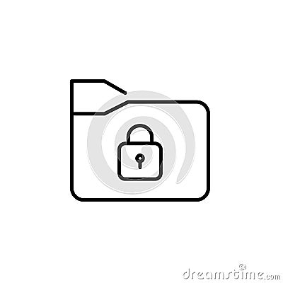 File folder with lock. Protected document, locking important documents. Pixel perfect vector icon Vector Illustration