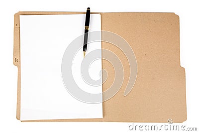 File folder and pen Stock Photo