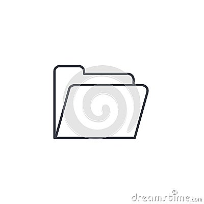 File folder thin line icon. Linear vector symbol Vector Illustration