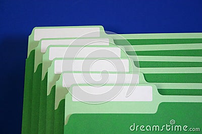 File Folders with Blank Labels Stock Photo