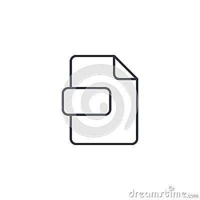 File format, document thin line icon. Linear vector symbol Vector Illustration