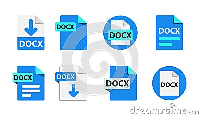 File format extensions icons. Collection of vector icons. Vector Illustration