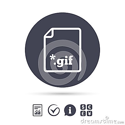 File GIF sign icon. Download image file. Vector Illustration