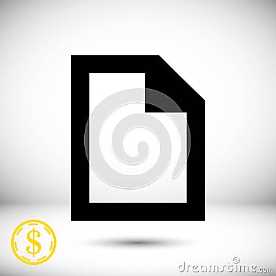 File icon stock vector illustration flat design Vector Illustration