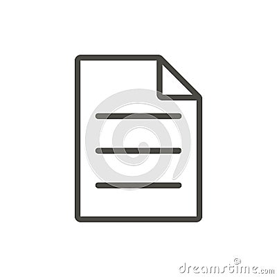 File icon vector. Outline data page. Line computer file symbol. Vector Illustration