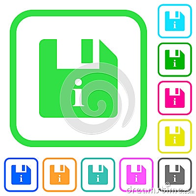 File info vivid colored flat icons Stock Photo