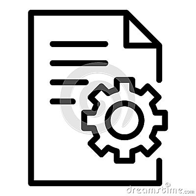 File pc editor icon, outline style Vector Illustration