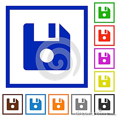 File record flat framed icons Stock Photo