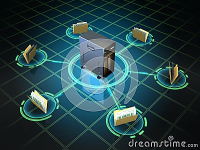 File server Cartoon Illustration