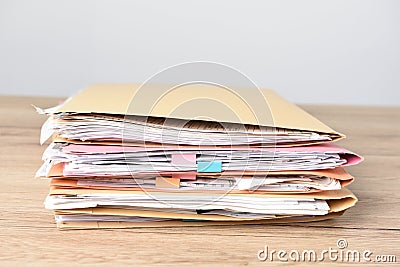 File Stack top view. Stock Photo