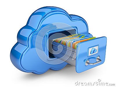 File storage in cloud. 3D icon isolated Stock Photo