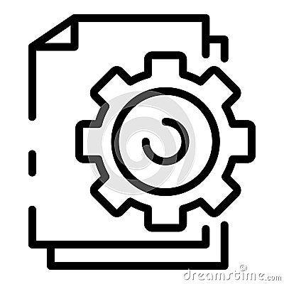 File system configuration icon, outline style Vector Illustration