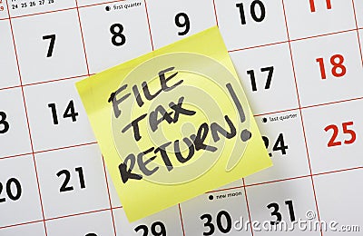 File Tax Return! Stock Photo