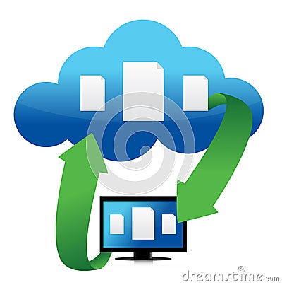 File transfer from cloud illustration Cartoon Illustration