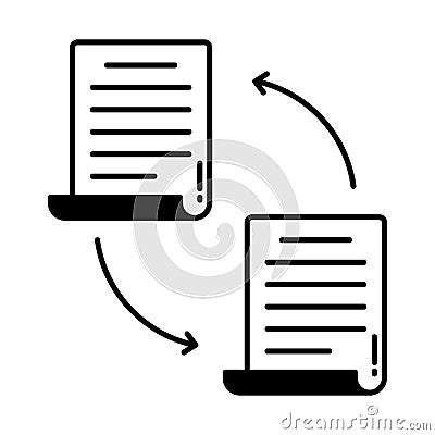 File transfer Half Glyph Style vector icon which can easily modify or edit Vector Illustration