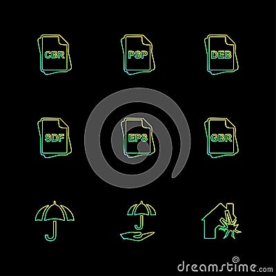 file type , files , documents , eps icons set vector Vector Illustration